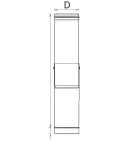 SLXUB90 -  Adjustable Pipe 550 mm - 900 mm