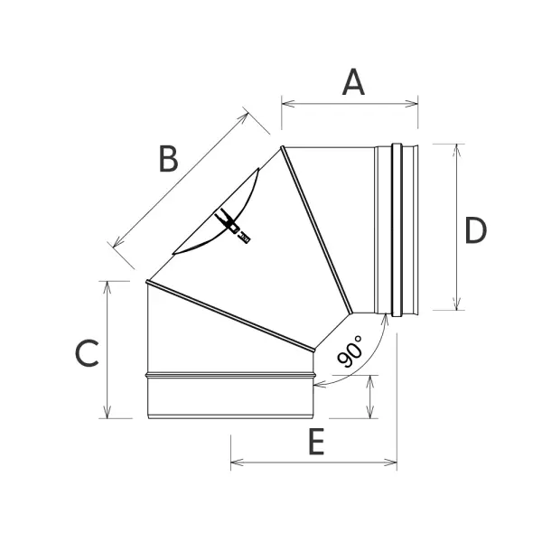 SLXDİ90 - 90º Elbow With Inspection